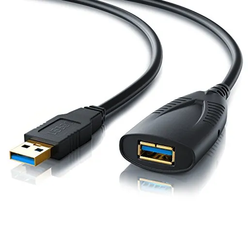 CSL - Cavo ripetitore USB - Prolunga USB 3.2 da 5m Metri Extention Cable Attivo con ingres...