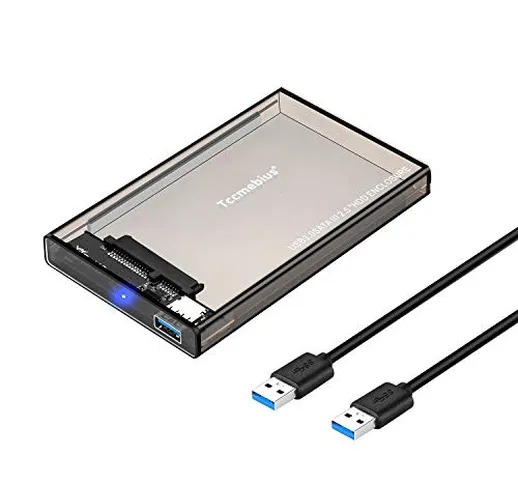 Tccmebius Esterno Recinto per Disco Rigido Adattatore USB 3.0 a Case HDD SATA per 2.5 poll...