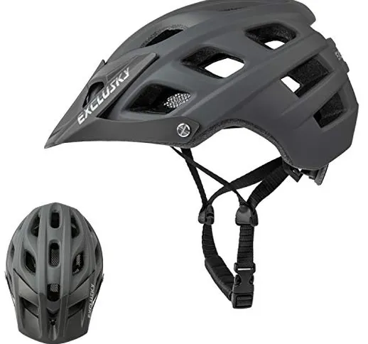 Exclusky Casco Bici Montagna Caschi Ciclismo per Mountain Bike Unisex Taglia 56-61cm (Grig...