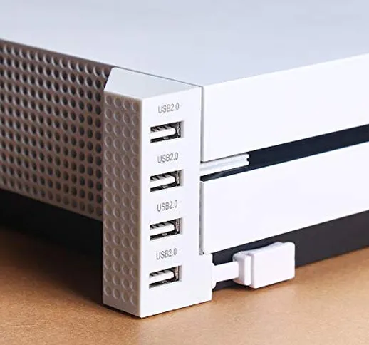 PeakLead USB Hub 2.0 per XBOX One S Bianca 4-porte USB Adattatore Indicatore LED USB porte...