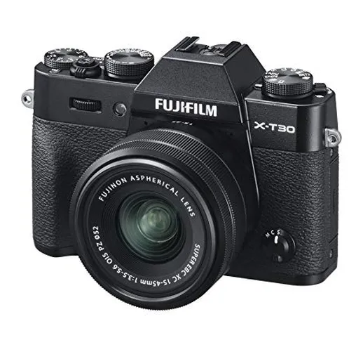 Fujifilm X-T30 Black e Obiettivo XC15-45mm F3.5-5.6 OIS PZ, Fotocamera Digitale da 26MP, S...