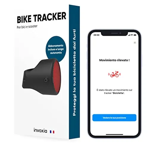 Invoxia, Bike Tracker Catarifrangente Connesso per Bici con Allerte Antifurto in Tempo Rea...