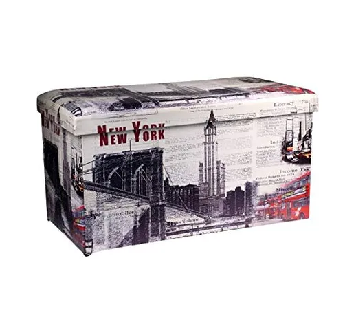 Di.Mo Casa Collection PU Cuoio New York Pieghevole Cassapanca, 76 cm Lunghezza x 40 cm Lar...