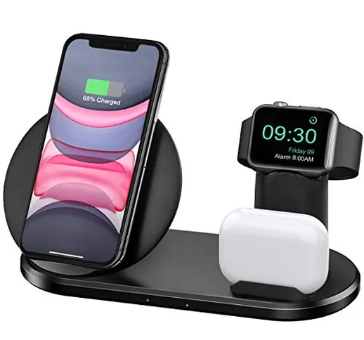 Bestrans Caricatore Wireless, Caricabatterie più Recente 3 in 1 per Apple Watch 5/4/3/2 e...