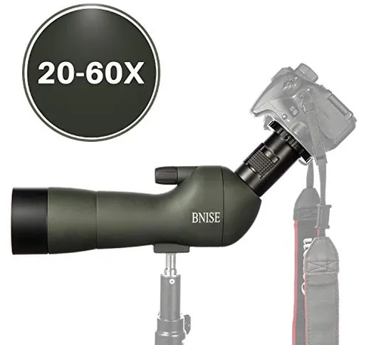 BNISE® HD Cannocchiale Professionale Spotting Scope- 20-60x60 Zoom Telescopio Monocolo ter...
