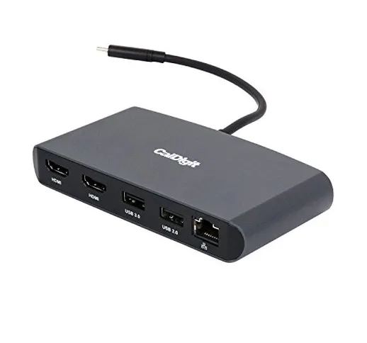 CalDigit Thunderbolt 3 Mini Dock (HDMI 2.0) - Portatile, Alimentato da Bus, 40Gbs, Dual 4K...