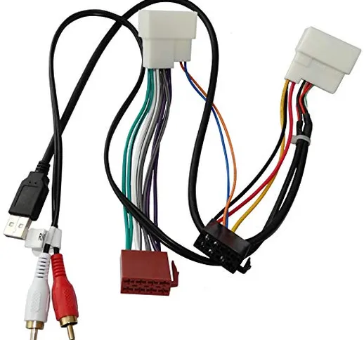 AERZETIX - Adattatore cavo - Spina ISO USB RCA - Per autoradio - C40120