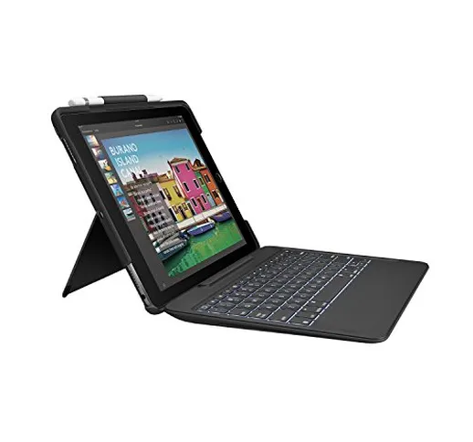 Logitech Slim Combo custodia Bluetooth tastiera retroilluminata iPad Pro 26,7 cm A1701 A17...