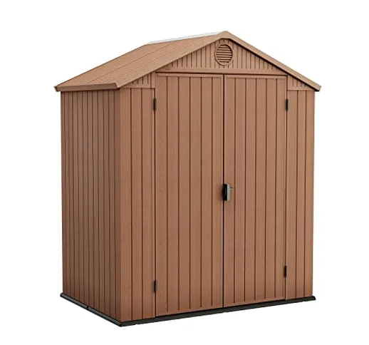 Keter Casetta da giardino Darwin 6x4, Finitura Effetto legno, 2,2 m², 190x122x221H cm