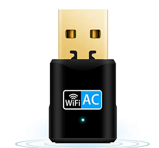 Adattatore WiFi per PC, 600Mbps Pennetta WiFi Autoinstallante Chiavetta WiFi USB 2.4GHz, 5...