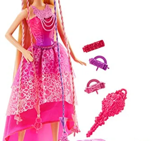 Barbie Chioma da Favola con Capelli Lunghi e Accessori, Multicolore, DKB62