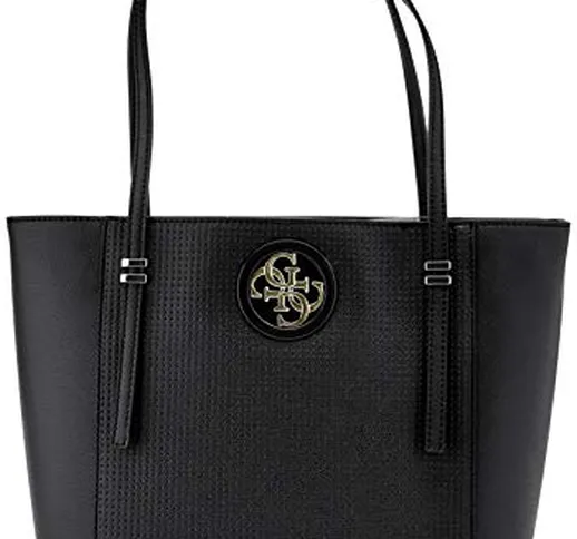 Guess Open Road Tote Borsa a Mano da Donna, Nero, Taglia Unica