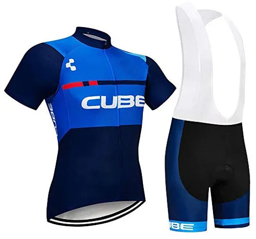Abbigliamento Ciclismo Uomo Asciugatura Veloce Maglia Zip Estiva MTB + Pantaloncini Body C...