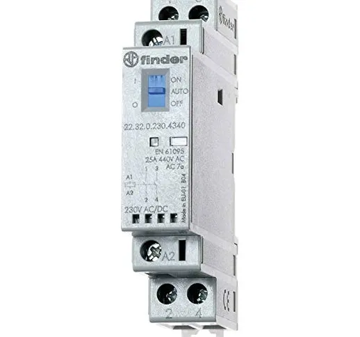 Finder Serie 22 – Contattore modulare 1na+1nc 24 V Agni selettore indicatore + LED