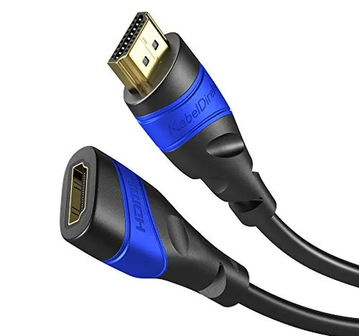 KabelDirekt 2m Cavo di Prolunga HDMI, compatibile con (HDMI 2.0a/b, 2.0, 1.4a, 4K Ultra HD...