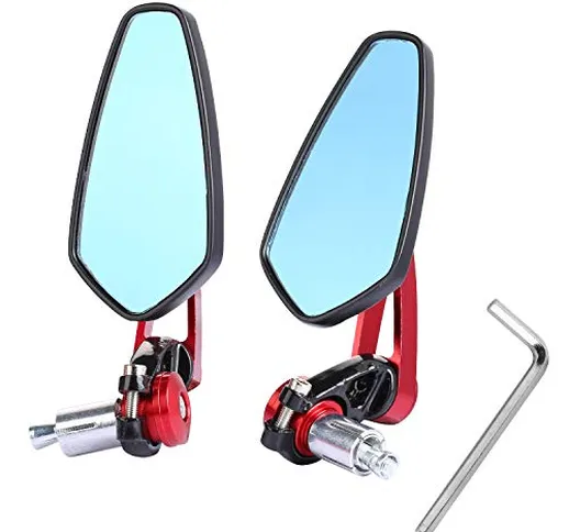 Yizhet Universale 7/8" 22mm Specchio Moto, Retrovisore CNC Alluminio Rotazione di 360 ° St...