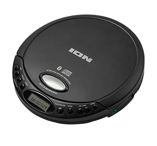 ION Audio CD GO - Lettore CD Portatile Rétro con Cuffie e Compatibilità Bluetooth per lo S...