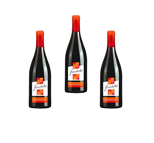3 Bottiglie di Freschello Novello Vino Rosso Cl.75