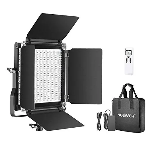 Neewer 2.4G 660 LED Video Luce, Dimmerabile LED Pannello Bicolore con LCD Schermo e 2.4G T...