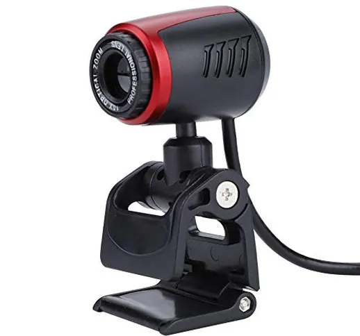 Webcam HD con microfono, webcam USB 2.0 Live Streaming Telecamera Web 16 MP Rotazione a 36...