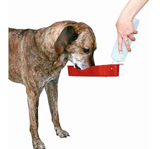 Trixie – Ciotola per l’Acqua, per Cani, con bottiglietta – 250 ml