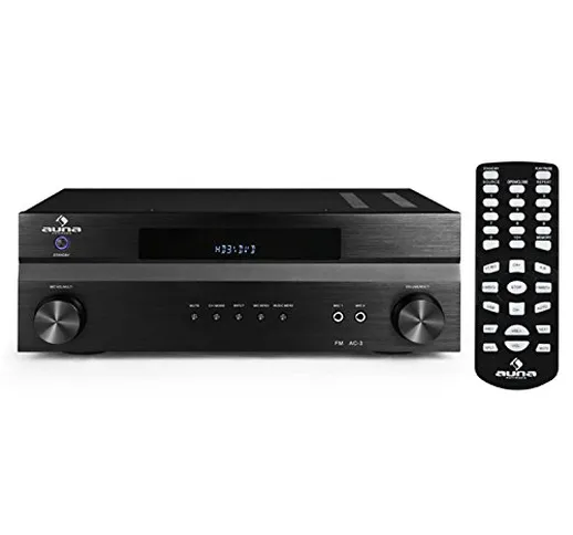 AUNA AV2-H338 - Ricevitore surround , Amplificatore stereo , 1200 W , Ingresso 3 x HDMI ,...
