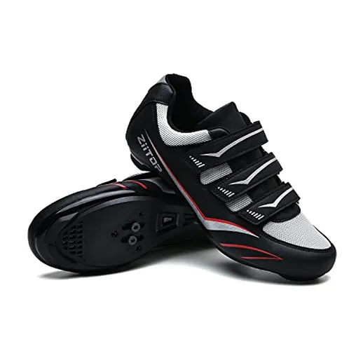 Scarpe da Ciclismo MTB Uomo Strada Compatibile SPD Anti-Scivolo Traspirante Bici da Corsa...