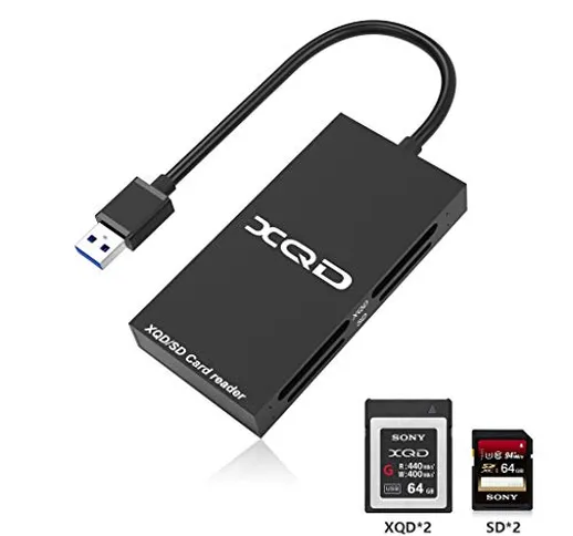 Lettore di schede XQD SD USB 3.0, 4 in 1 XQD lettore di schede di memoria compatibile con...