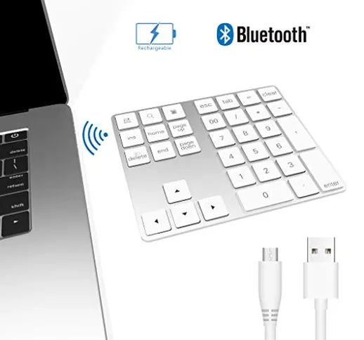 Bawanfa Tastierino Numerico, Wireless Bluetooth Numerica Tastiera con 34 Tasti con scorcia...