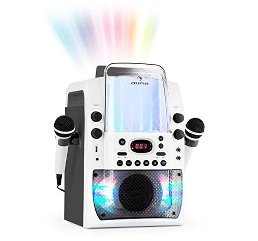 Auna Kara Liquida BT - Impianto Karaoke con Effetti Luce e Acqua, Bluetooth, CD, USB MP3,...