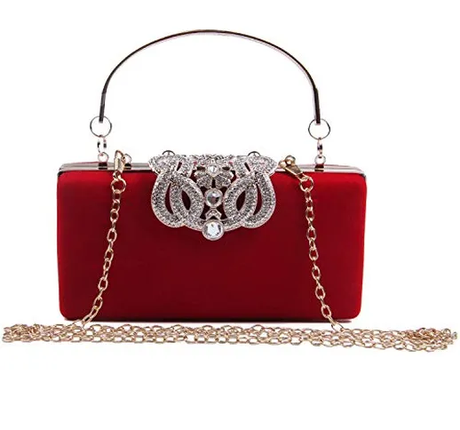 Elegante pochette, LUI SUI Vintage Sparkly Crystal Diamante Borsa da sera Borsa da sera Bo...