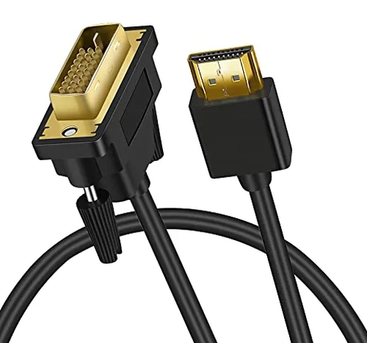 Twozoh - Cavo HDMI a DVI 1.8M Bidirezionale, adattatore DVI HDMI ad alta velocità, 1080P 3...