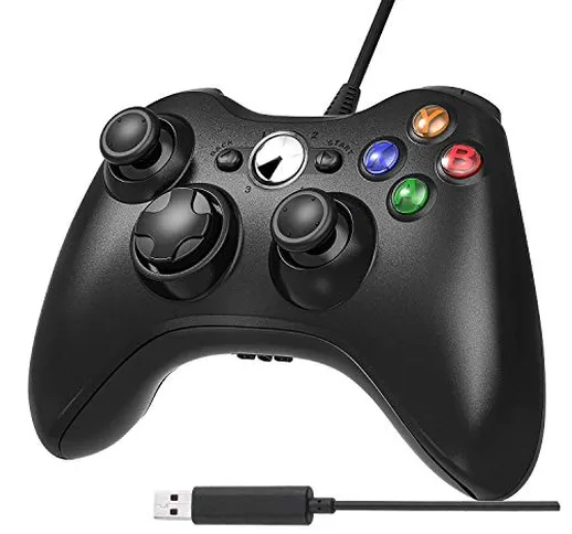 BuFan Xbox 360 Game Controller, USB Wired Controller per Microsoft Xbox 360 PC Windows 7/...