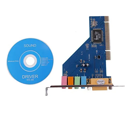 Facile da Usare Scheda Audio Audio 3D PCI Surround a 15 Pin 5.1 a 4 canali 5.1 per PC Wind...