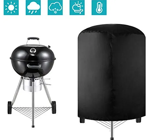 Copertura Barbecue Rotondo Copertura BBQ Impermeabile Resistente alla Polvere Agli UV Tess...