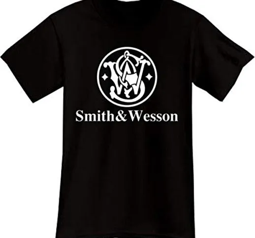 New Smith & Wesson Firearms Gun 2nd Amendment Black T-Shirt Men's Fashion Crew Neck Short...
