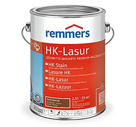 Remmers Vernice trasparente HK noce, 2,5 litri, vernice trasparente decorativa premium per...