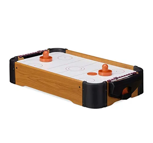 Relaxdays 10022514 Air Hockey da Tavolo Gioco Hockey ad Aria con Ventilatore Portatile Acc...