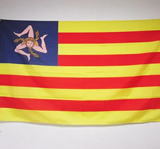 AZ FLAG Bandiera Sicilia INDIPENDENTISTA 150x90cm - Bandiera SICILIANA NAZIONALISTA 90 x 1...