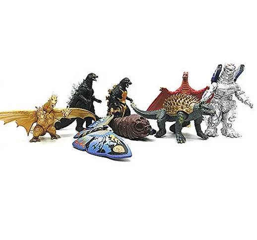 MINGZE 8 Pezzi Godzilla King of Monsters Toy Set, Dinosauri Bambola Modello Mini Dinosauri...