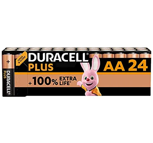 Duracell - NUOVO Plus AA, Batterie Stilo Alcaline, confezione da 24, 1.5 volt LR6 MN1500