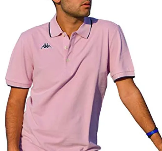 Kappa, Polo T-Shirt Collezione 2020 (Pink L- Blue, XL)