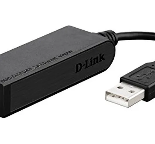 D-Link DUB-E100 Adattatore di Rete con Porta USB 2.0 e Porta LAN 10/100 Mbps, Connettore R...