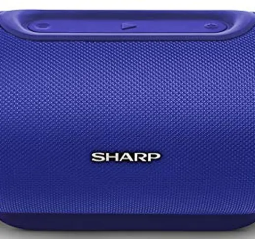 SHARP GX-BT480(BL) - Altoparlante portatile Bluetooth IP54, resistente agli spruzzi, durat...