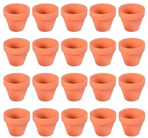 BESTonZON Vaso di Terracotta Vaso di Terracotta Confezione da 20 - Mini Vaso di Piante Viv...