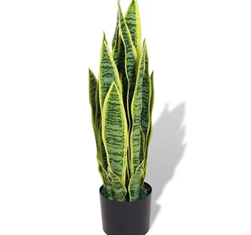 vidaXL Sansevieria Pianta Artificiale con Vaso 65 cm Verde