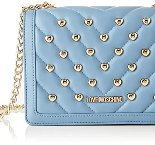 Love Moschino Jc4234pp0a, Borsa a Tracolla Donna, Blu (Light Blue Matt), 8x15x21 cm (W x H...