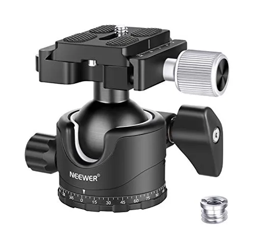 Neewer 35mm Testa a Sfera Professionale a Basso Profilo 360° Girevole per Treppiedi con 1/...