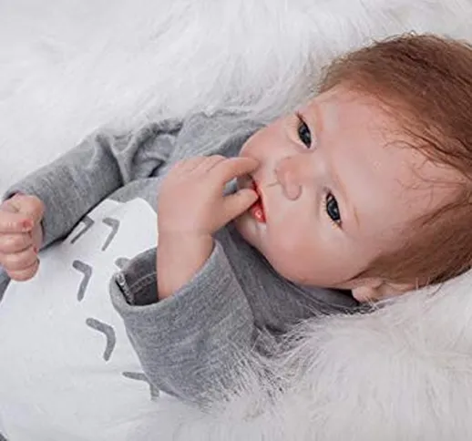 HOOMAI 22inch 55cm reborn bambole maschio silicone molle realistica rinato baby doll sonno...