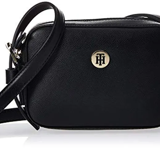 Tommy Hilfiger Classic Saffiano Camera Bag, Borse Donna, Nero (Black), 6x0.1x19 centimeter...